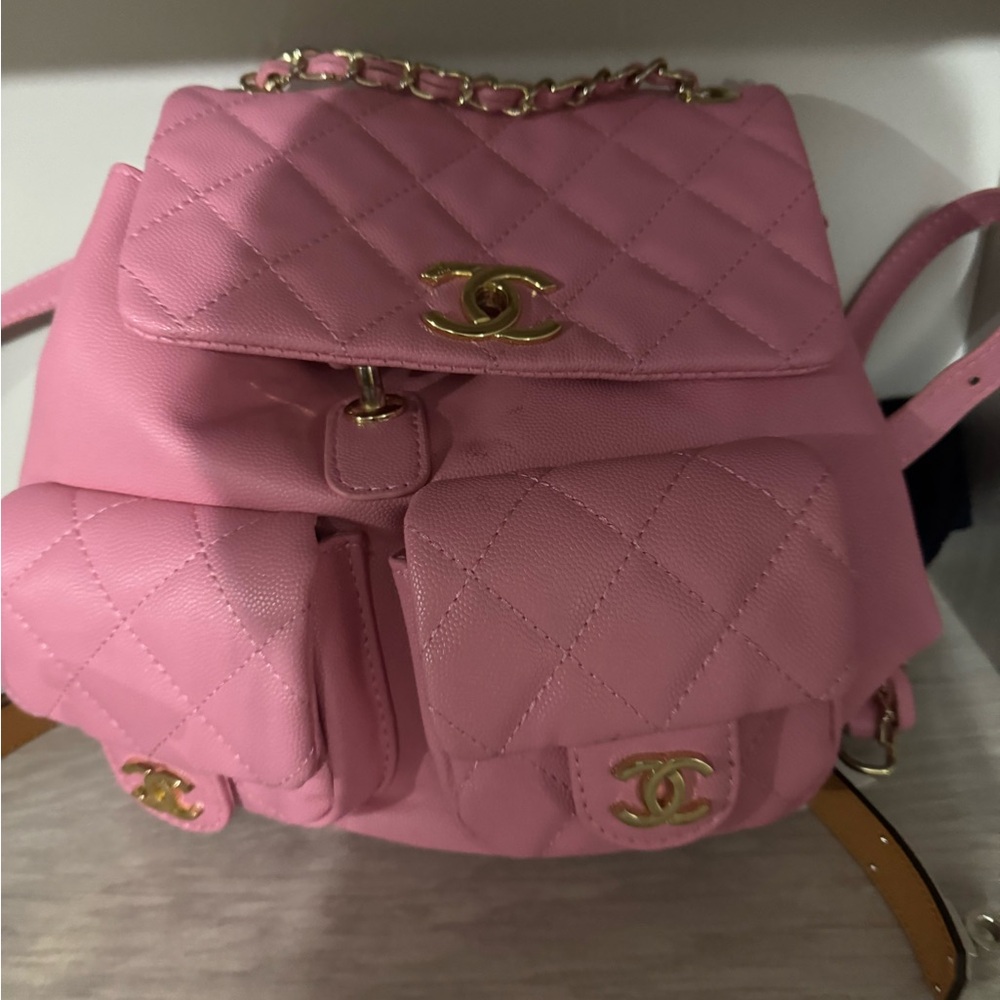 Pink Quilted Backpack